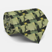 Vintage Travel, cruiseschip in een haven Stropdas (Opgerold)