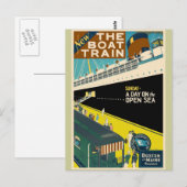 Vintage Travel - de trein Briefkaart (Voorkant / Achterkant)