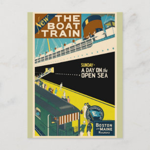 Vintage Travel - de trein Briefkaart