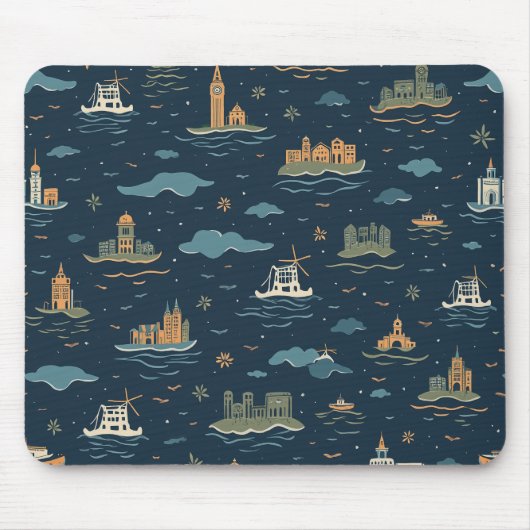 Vintage Travel Design Muismatten (Voorkant)