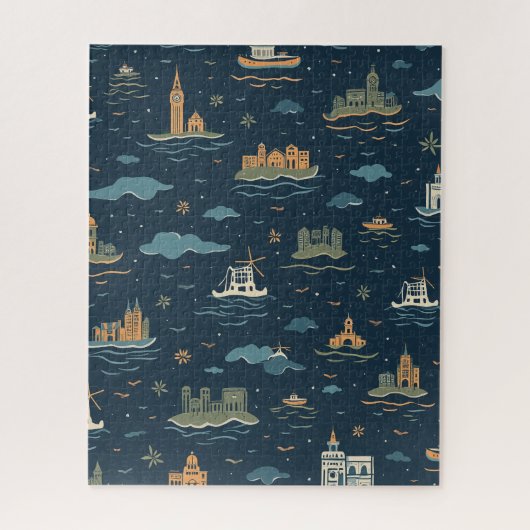 Vintage Travel Design Puzzel (Verticaal)