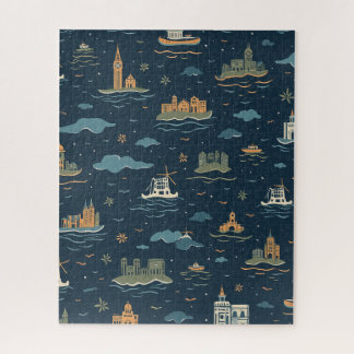 Vintage Travel Design Puzzel Legpuzzel