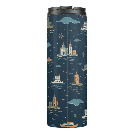 Vintage Travel Design Tumblers Thermosbeker (Achterkant)