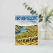 Vintage Travel Douro Valley Portugal Vineyard Briefkaart (Staand voorkant)