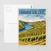 Vintage Travel Douro Valley Portugal Vineyard Briefkaart (Voorkant / Achterkant)