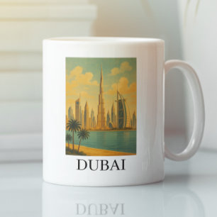 Vintage Travel Dubai Reis - Retro UAE Silhouet Koffiemok