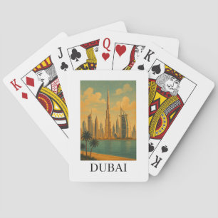 Vintage Travel Dubai Reis – Retro UAE Silhouet Pokerkaarten
