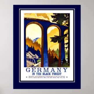 Vintage Travel Duitsland de zwarte bosgrootte Poster