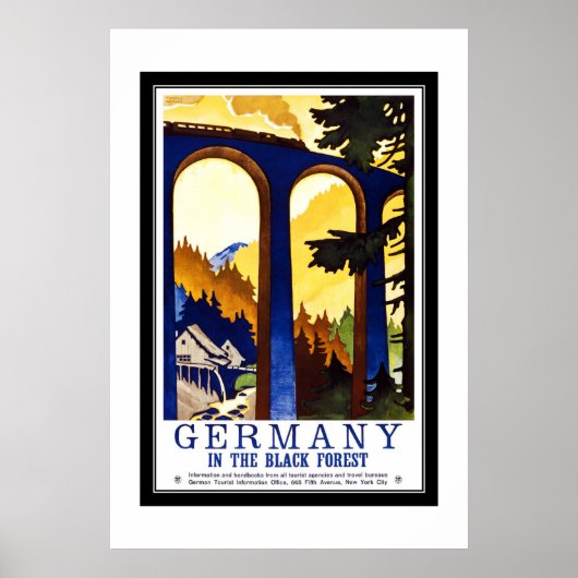 Vintage Travel Duitsland het zwarte bos Poster (Voorkant)