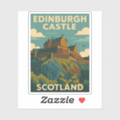 Vintage Travel Edinburgh Castle Schotland Retro Sticker (Vel)