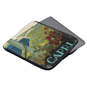 Vintage Travel, eiland Capri, Italiaanse kust Laptop Sleeve