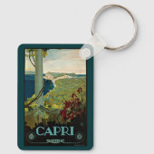 Vintage Travel, eiland Capri, Italiaanse kust Sleutelhanger (Achterkant)