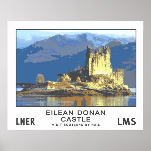 Vintage Travel, Eilean Donan Castle Poster (Voorkant)