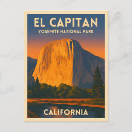 Vintage Travel El Capitan Yosemite National Park Briefkaart