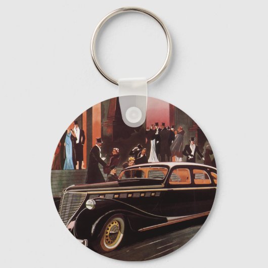 Vintage Travel, Elegant Stretch Limo Limousine Sleutelhanger (Voorkant)