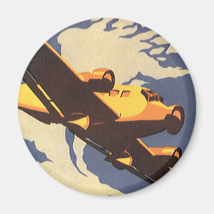 Vintage Travel- en Transportvliegtuig Magneet