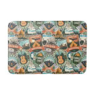 Vintage Travel Explorer Patroon Badmat