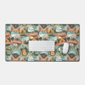 Vintage Travel Explorer Patroon Bureaumat (Keyboard & Muis)