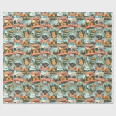 Vintage Travel Explorer Patroon Cadeaupapier (Vlak)