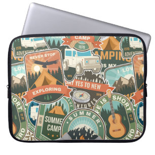 Vintage Travel Explorer Patroon Laptop Sleeve