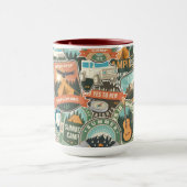 Vintage Travel Explorer Patroon Mok (Midden)