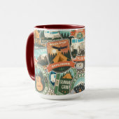 Vintage Travel Explorer Patroon Mok (Voorkant links)