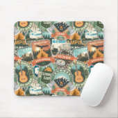 Vintage Travel Explorer Patroon Muismat (Met muis)