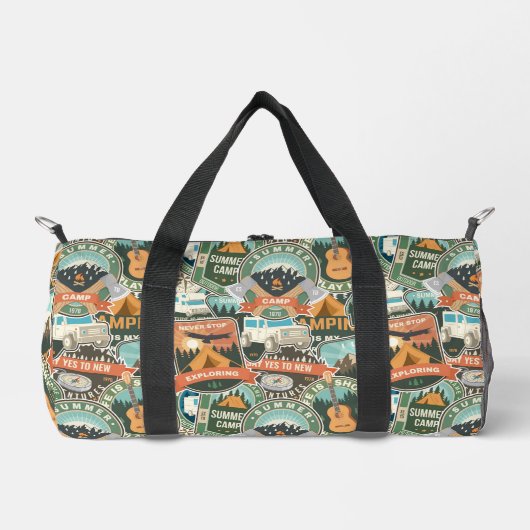 Vintage Travel Explorer Patroon Plunjezak (Voorkant)