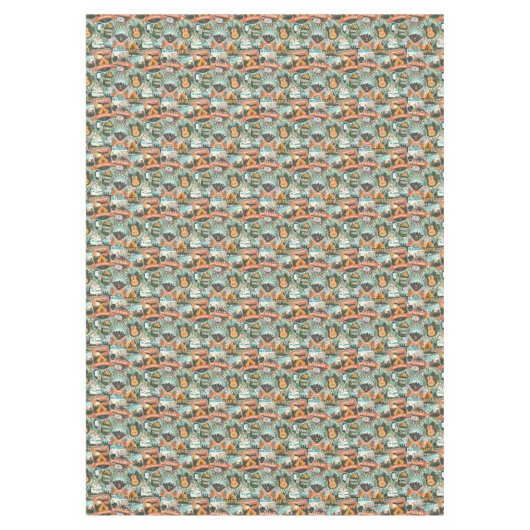 Vintage Travel Explorer Patroon Tafelkleed (Voorkant)