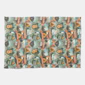 Vintage Travel Explorer Patroon Theedoek (Horizontaal)