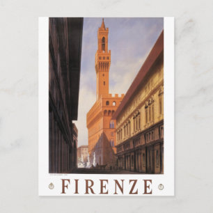 Vintage Travel, Firenze, Florence, Palazzo Vecchio Briefkaart