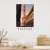 Vintage Travel, Firenze, Florence, Palazzo Vecchio Poster (Keuken)