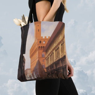 Vintage Travel, Firenze, Florence, Palazzo Vecchio Tote Bag