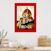 Vintage Travel Firenze Italy Print (Keuken)