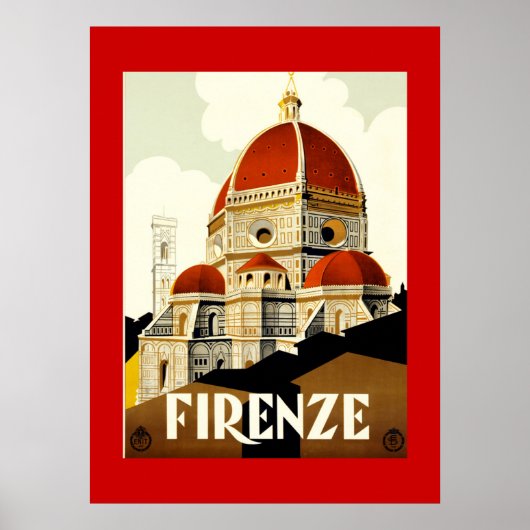 Vintage Travel Firenze Italy Print (Voorkant)