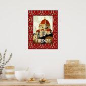 Vintage Travel Firenze Italy Print (Keuken)