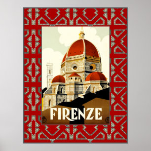 Vintage Travel Firenze Italy Print