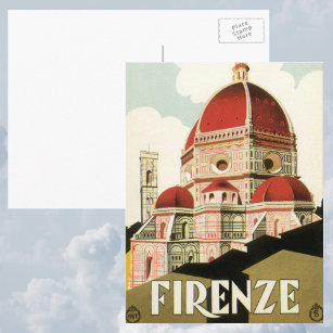 Vintage Travel Florence Firenze Italië Kerk Duomo Briefkaart