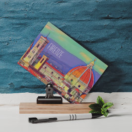 Vintage Travel Florence Firenze Italië Kerk Duomo Briefkaart