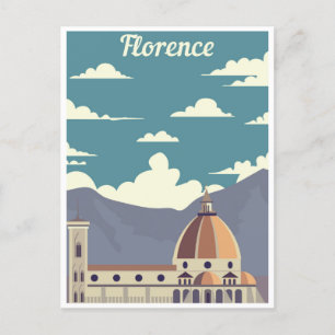Vintage Travel Florence Firenze Italië Kerk Duomo Briefkaart