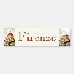 Vintage Travel Florence Firenze Italië Kerk Duomo Bumpersticker