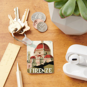 Vintage Travel Florence Firenze Italië Kerk Duomo Sleutelhanger