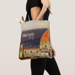 Vintage Travel Florence Firenze Italië Kerk Duomo Tote Bag