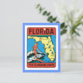Vintage Travel Florida FL staatslabel Briefkaart (Staand voorkant)