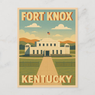 Vintage Travel Fort Knox Kentucky Retro Graphic Briefkaart