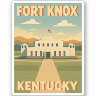 Vintage Travel Fort Knox Kentucky Retro Graphic Sticker