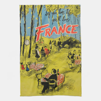 Vintage Travel France Green 1950 Theedoek