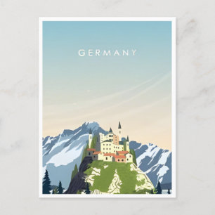 Vintage Travel Frankfurt Skyline Duitsland Vintage Briefkaart