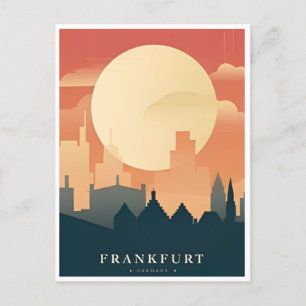 Vintage Travel Frankfurt Skyline Duitsland Vintage Briefkaart
