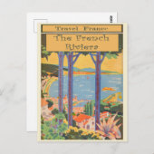 Vintage Travel Frankrijk Riviera Retro Briefkaart (Voorkant / Achterkant)